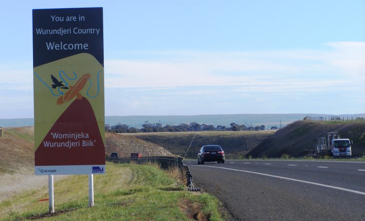 Indigenous signing through Anthonys Cutting Victora Road Projects