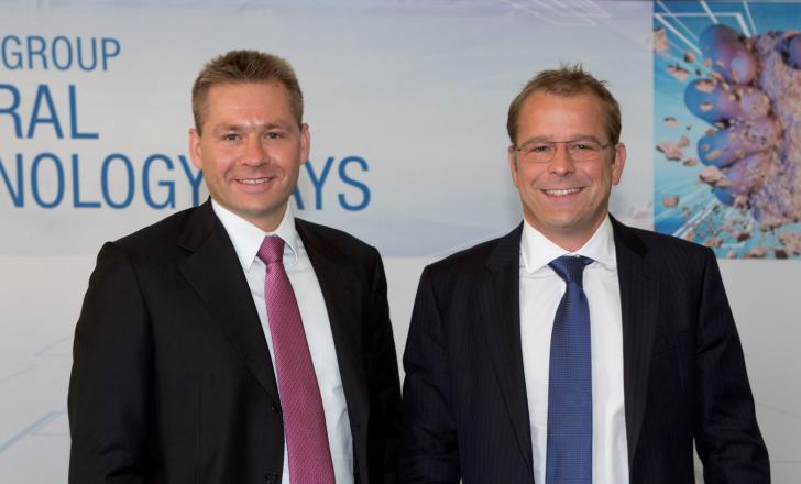 Stefan (left) and Jürgen Wirtgen outlined the Wirtgen Group’s future ambitions during a press conference at Wirtgen Group MTD 2012
Stefan and Jurgen Wirtgen
