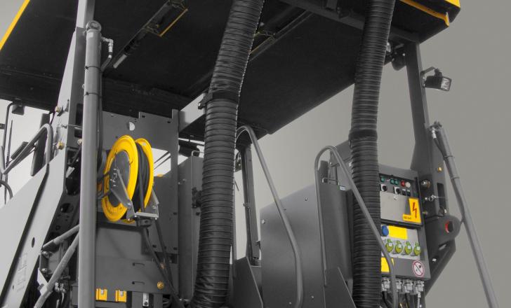 Volvo Construction Equipment’s new extractor for bituminous fumes on ABG pavers Volvo bituminous fumes