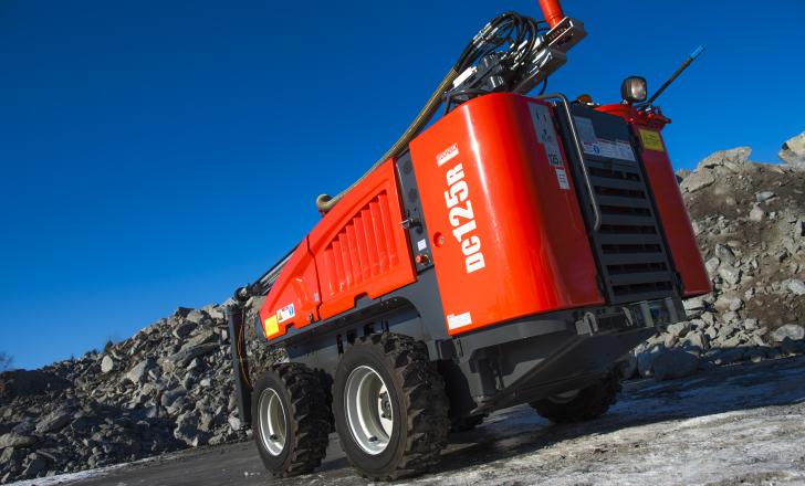 Sandvik DC125R joins the DC family of compact top hammer drill rigs Sandvik DC125R compact hammer drill rig