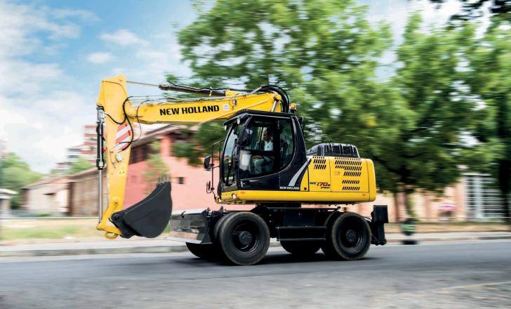 The WE 170B PRO is among the new B Series PRO range of wheeled excavators from New Holland New Holland's B Series wheeled excavator