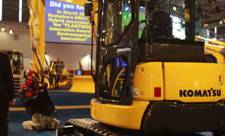 An important midi excavator is offered by Komatsu Bauma 2013 Daily Komatsu PC55MR3