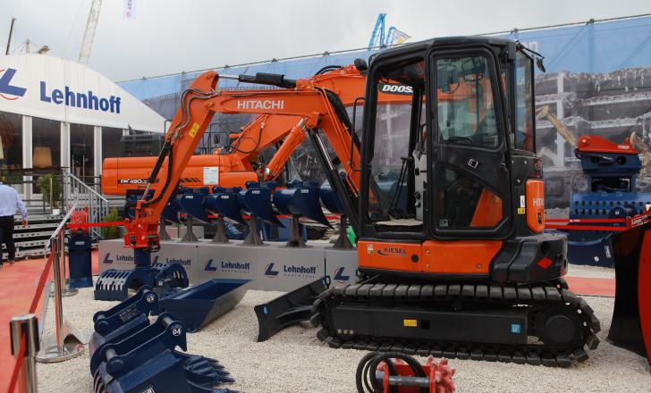 HCME is showcasing its five new mini excavator models at bauma 2013 Hitachi ZX65USB-5 mini excavator