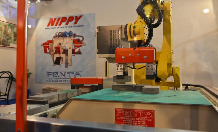 Penta’s automation enables robots to assemble panels of blocks bauma 2013 Daily Penta robot