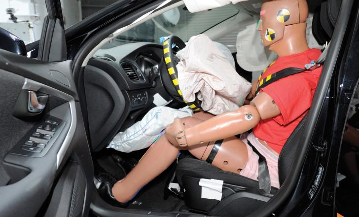 Crash test dummies such as these at Thatcham Insurance Research Centre in the UK, normally have a BMI between 21 and 25 Crash test dummies