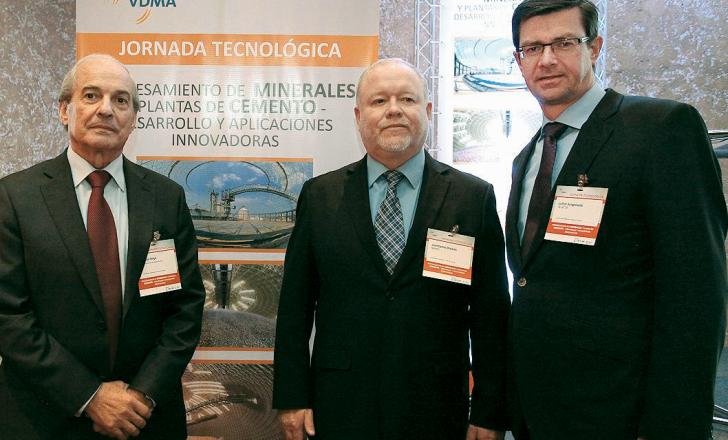 Seen following a meeting are (from left) Pascual Veiga, president of Aprimin (Chilean Mining Suppliers’ Association); Juan Carlos Olivares, CEO of Aprimin and Lothar Jungemann, head of the VDMA delegation Pascual Veiga,, Juan Carlos Olivares, and Lothar Jungemann