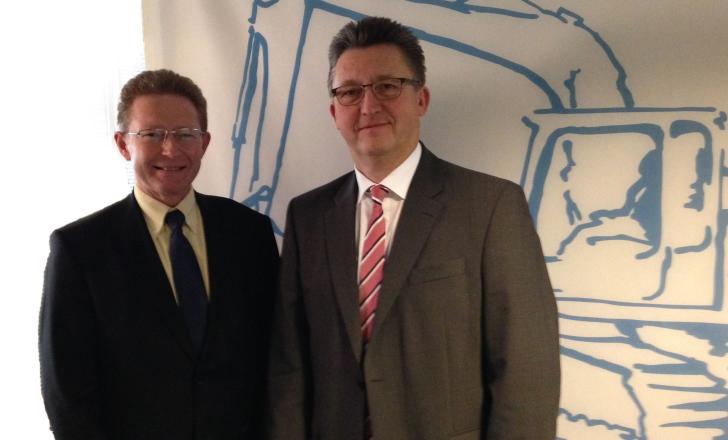 Eric Lepine (left) took over the presidency from Johann Sailer (right). Pic courtesy of CECE Eric Lepine and Johann Sailer