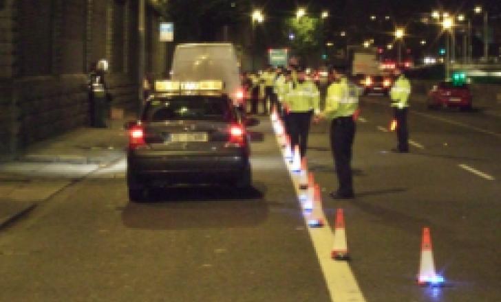 Irish police at work at a ‘Mandatory Alcohol Testing’ checkpoint during the recent Operation Artery weekend drink-drive crackdown in Dublin Irish police at work